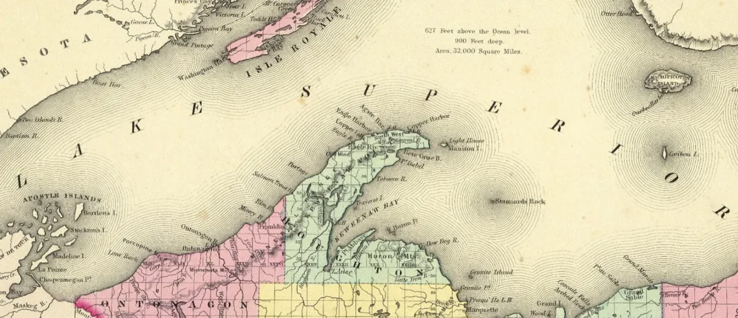 Map of Michigan's Copper Country