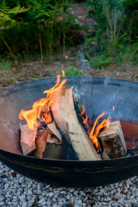 Beaver Island Retreat private fire pit found at every Safari tent. Photo Courtesy of Beaver Island Retreat.
