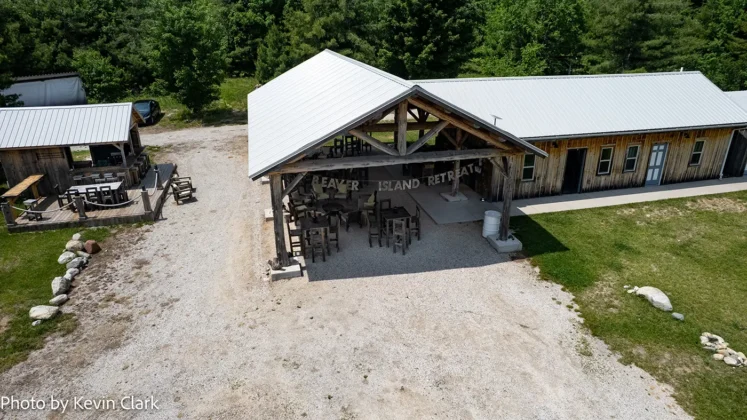 Beaver Island Open Air Pavilion. Mingle and enjoy a few of your own libations. Photo courtesy of Beaver Island Retreat.