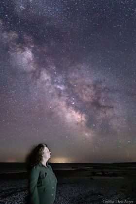 Christine Cantu Sharp, Michigan Aurora Chasers...shooting the Milky Way Galaxy with Cynthia Johnson and Bill Markey taking SQM measurements.