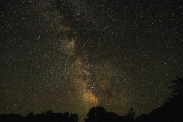 The Milky Way over the Eastern horizon of Beaver Island Dark Sky Sanctuary. Photo by Tamara Graham.