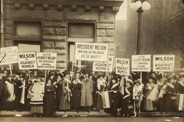 Women's Suffrage fighting for voting rights.