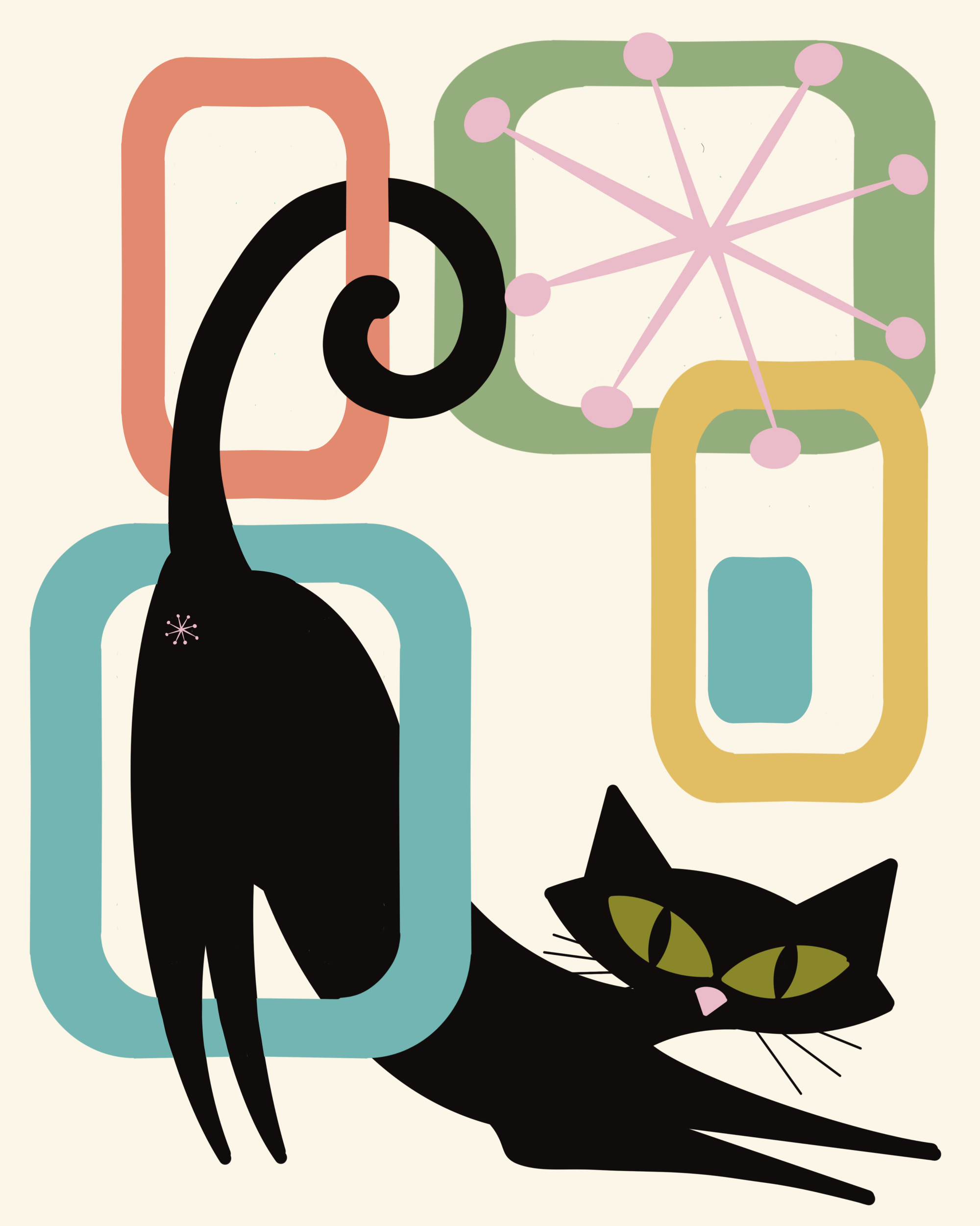 Retro Cat artwork by Kimberly Bone