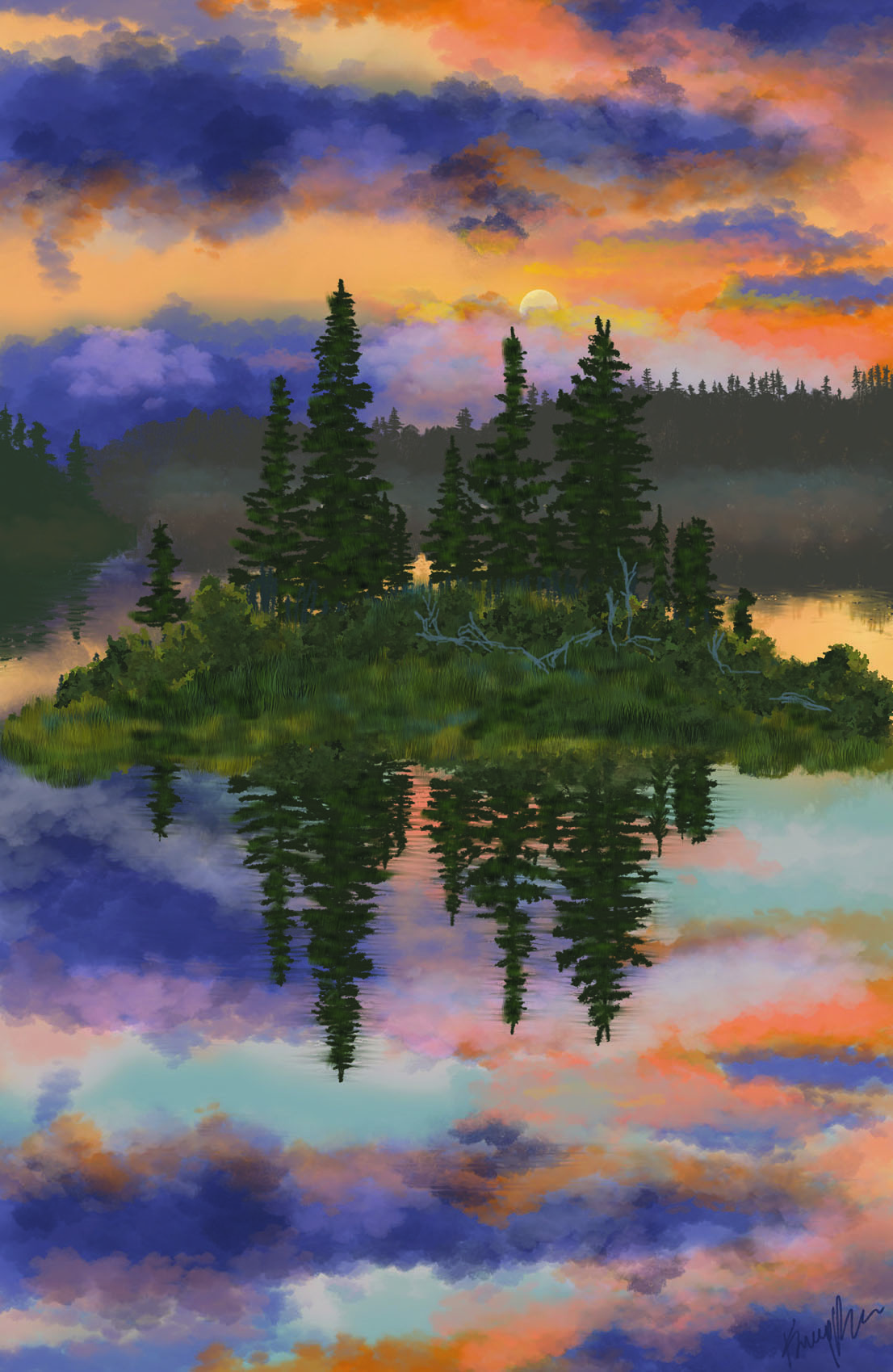Misty Morning original Great Lakes Basin art