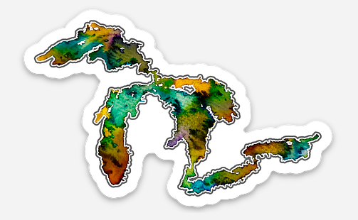 Curated Great Lakes Basin sticker